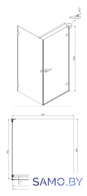 Душевой уголок Ambassador Set 10011102R-ST4 - Изображение №5 — Интернет-магазин samo.by
