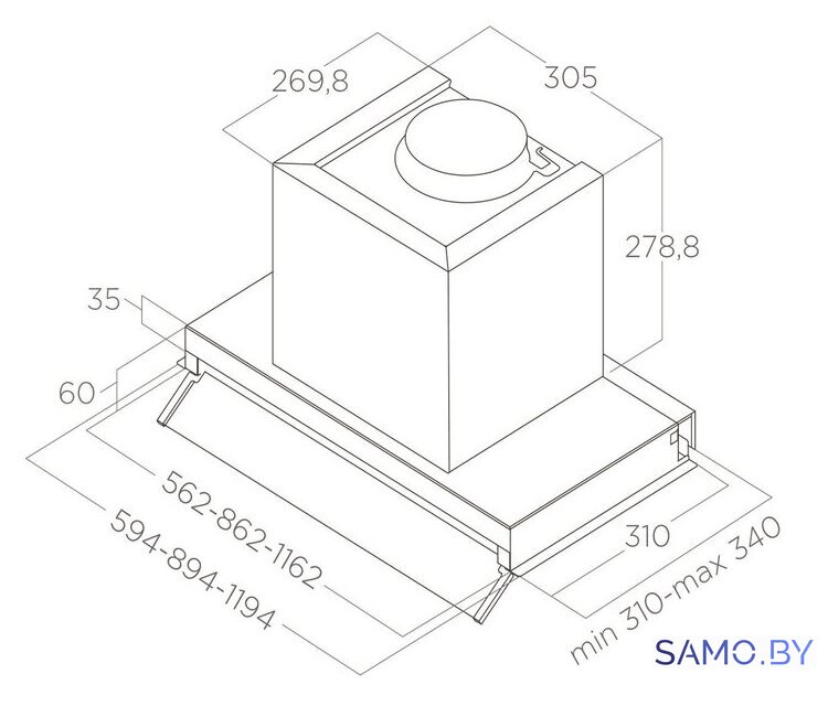 Кухонная вытяжка Elica Boxin LX/IX/A/60 PRF0114760A - Изображение №4 — Интернет-магазин samo.by