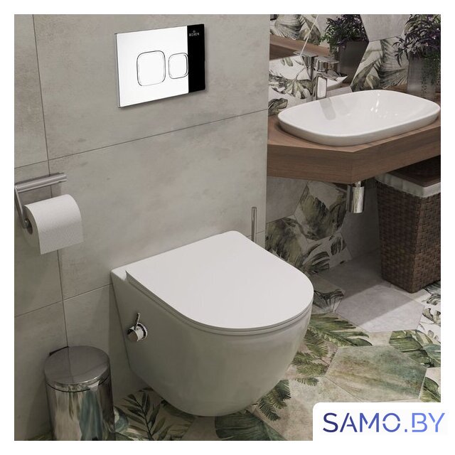 Унитаз подвесной Roxen Antares Bidet в комплекте с инсталляцией StounFix Dual Fresh 6 в 1 942567 (кнопка: хром глянец) - Изображение №9 — Интернет-магазин samo.by