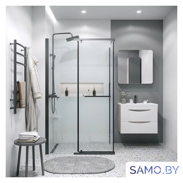 Душевой уголок Grossman Pragma 120x80x195 120.K33.03.1280.21.00 (черный матовый/прозрачное стекло) - Изображение №8 — Интернет-магазин samo.by