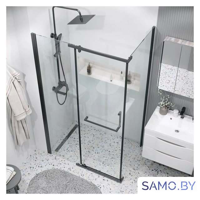 Душевой уголок Grossman Pragma 120x80x195 120.K33.03.1280.21.00 (черный матовый/прозрачное стекло) - Изображение №10 — Интернет-магазин samo.by
