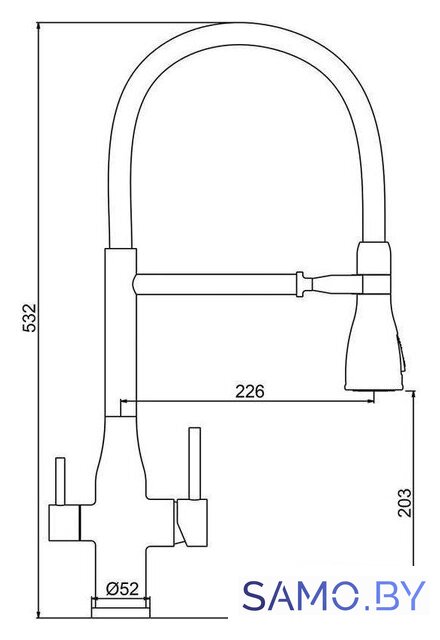 Смеситель Gappo G4399-75 - Изображение №2 — Интернет-магазин samo.by
