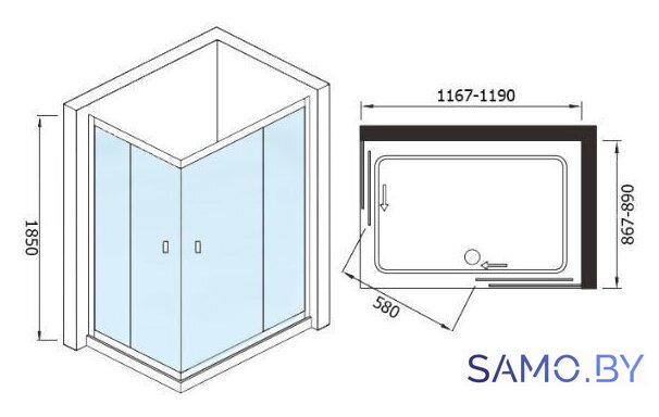Душевой уголок WeltWasser WW200 200QS22-12090 - Изображение №6 — Интернет-магазин samo.by
