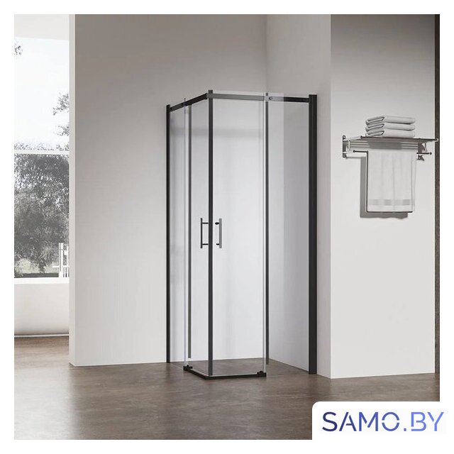 Душевой уголок Veconi 90x90 RV50B-9090-01-C8 (стекло прозрачное/черный) - Изображение №2 — Интернет-магазин samo.by