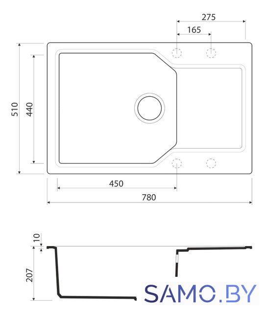 Кухонная мойка Omoikiri Yonaka 78-LB-SA - Изображение №2 — Интернет-магазин samo.by