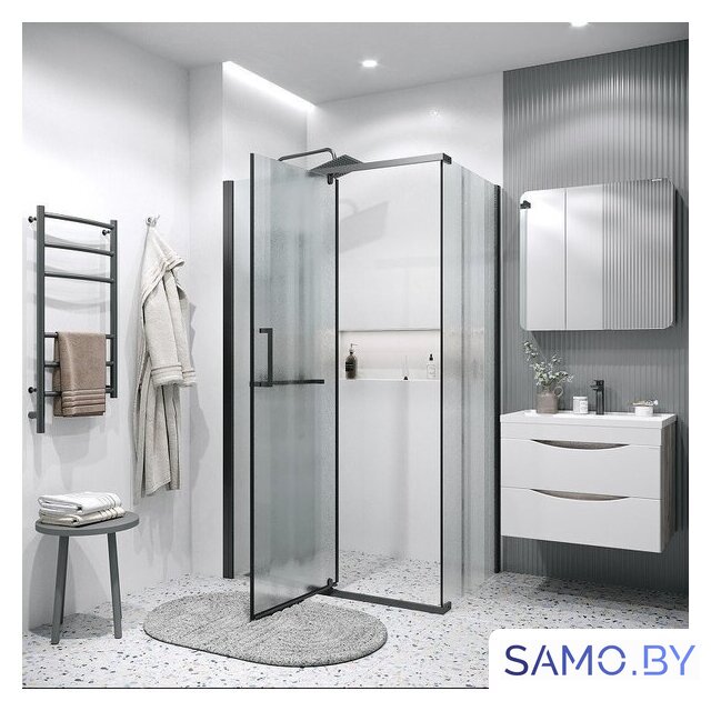 Душевой уголок Grossman Pragma 120x80x195 120.K33.03.1280.21.02 (черный матовый/стекло шиншилла) - Изображение №9 — Интернет-магазин samo.by