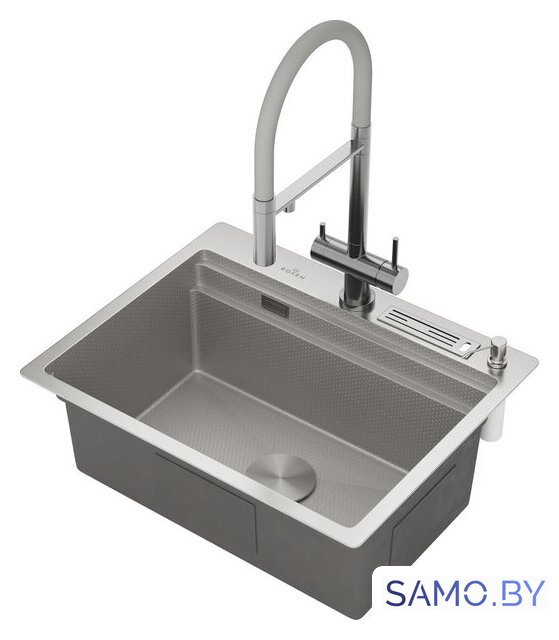 Кухонная мойка Roxen Stage 560250-60-S текстурный сатин (с держателем для ножей и аксессуарами) - Изображение №3 — Интернет-магазин samo.by