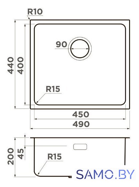 Кухонная мойка Omoikiri Tadzava 49-U/I Ultra 15 IN (нержавеющая сталь) - Изображение №2 — Интернет-магазин samo.by