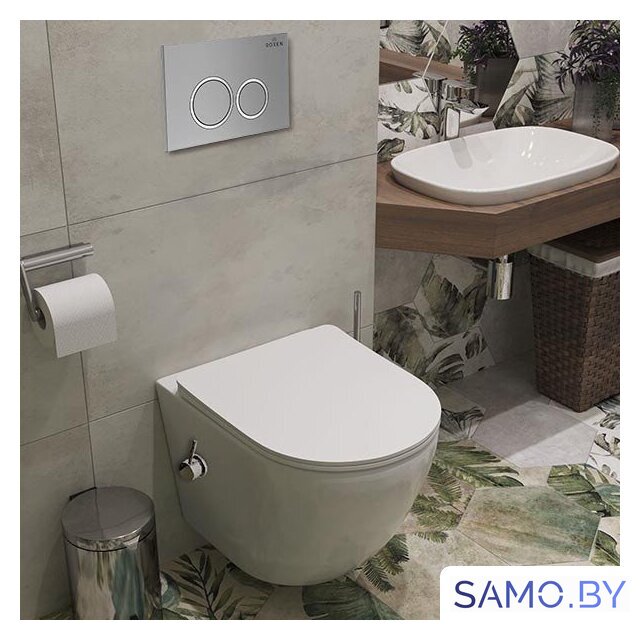 Унитаз подвесной Roxen Antares Bidet в комплекте с инсталляцией StounFix Dual Fresh 6 в 1 932494 (кнопка: хром матовый) - Изображение №10 — Интернет-магазин samo.by