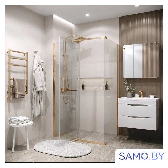 Душевой уголок Grossman Pragma 120x80x195 120.K33.03.1280.32.00 (золото сатин/прозрачное стекло) - Изображение №9 — Интернет-магазин samo.by