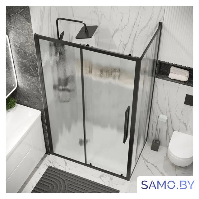 Душевой уголок Grossman Cosmo 110x100x195 120.K33.02.1110.21.02 (черный матовый/стекло шиншилла) - Изображение №9 — Интернет-магазин samo.by