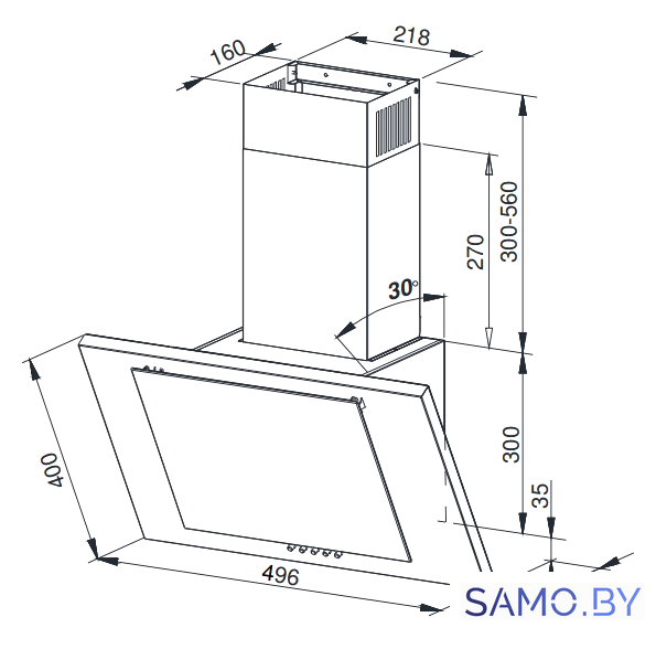 Кухонная вытяжка Weissgauff Gamma 50 PB OW LED - Изображение №2 — Интернет-магазин samo.by