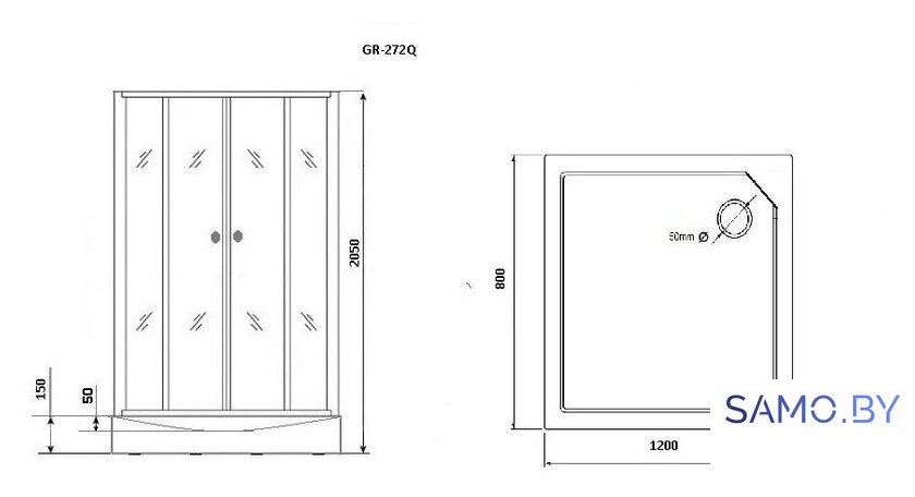 Душевая кабина Grossman GR272QR 120x80 - Изображение №2 — Интернет-магазин samo.by