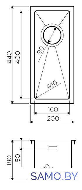Кухонная мойка Omoikiri Taki 20-U/IF LG - Изображение №2 — Интернет-магазин samo.by