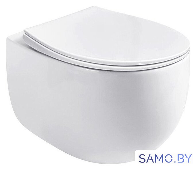 Унитаз подвесной Roxen Egg в комплекте с инсталляцией StounFix Dual Fresh 6 в 1 964195 (кнопка: черный матовый) - Изображение №6 — Интернет-магазин samo.by