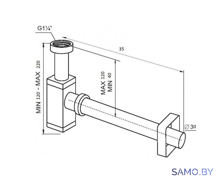 Сифон SantiLine SL-118 - Изображение №2 — Интернет-магазин samo.by