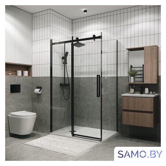 Душевой уголок Grossman Classic 110x90x195 120.K33.04.1190.21.00 (черный матовый/стекло прозрачное) - Изображение №3 — Интернет-магазин samo.by