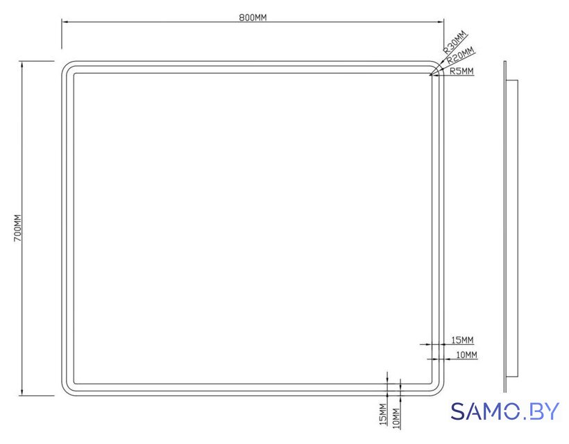  Roxen Зеркало Irida 510185-90AF 90x70 - Изображение №11 — Интернет-магазин samo.by