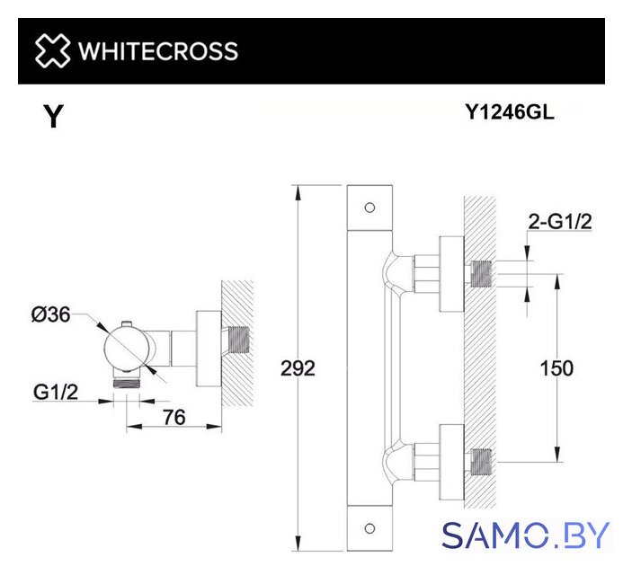 Смеситель Whitecross Y1246GL (золото) - Изображение №3 — Интернет-магазин samo.by