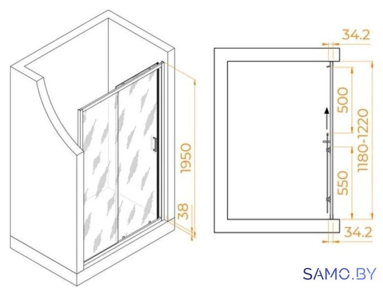 Душевая дверь RGW PA-14Gr 41081412-110 - Изображение №2 — Интернет-магазин samo.by