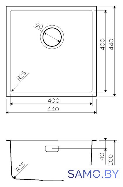 Кухонная мойка Omoikiri Tadzava 44-U/I-IN Quadro 4993509 (нержавеющая сталь) - Изображение №4 — Интернет-магазин samo.by