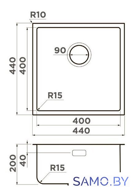 Кухонная мойка Omoikiri Tadzava 44-U/I Ultra 15 IN (нержавеющая сталь) - Изображение №2 — Интернет-магазин samo.by