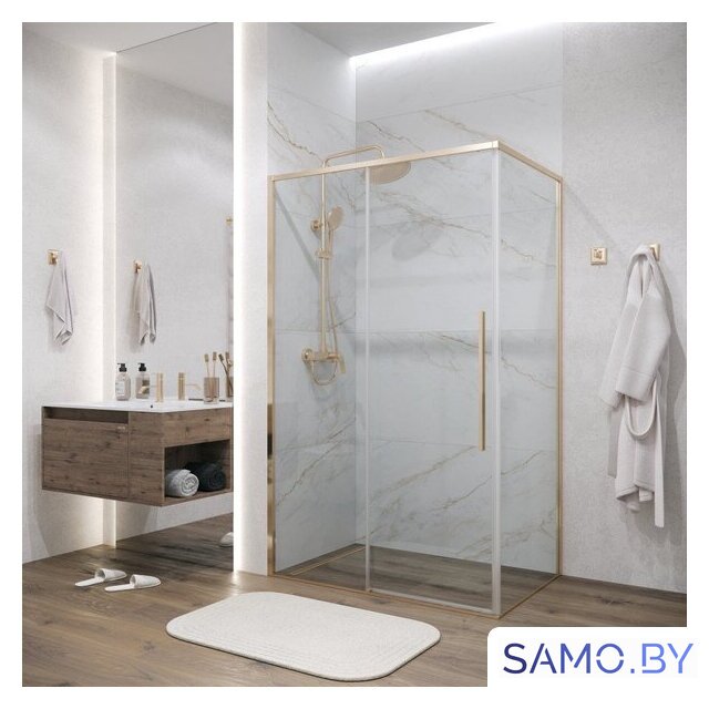Душевой уголок Grossman Galaxy 140x80x195 120.K33.01.1480.32.00 (золото сатин/стекло прозрачное) - Изображение №7 — Интернет-магазин samo.by
