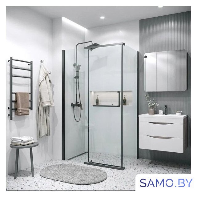 Душевой уголок Grossman Pragma 120x90x195 120.K33.03.1290.21.00 (черный матовый/стекло прозрачное) - Изображение №7 — Интернет-магазин samo.by