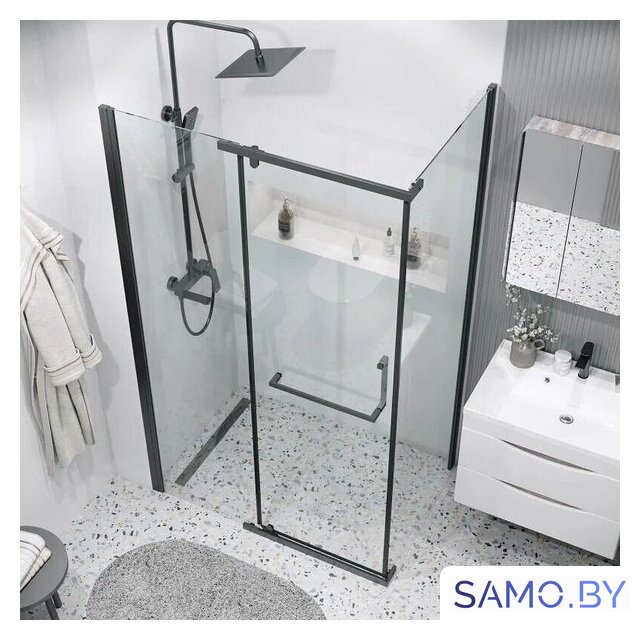 Душевой уголок Grossman Pragma 120x90x195 120.K33.03.1290.21.00 (черный матовый/стекло прозрачное) - Изображение №10 — Интернет-магазин samo.by