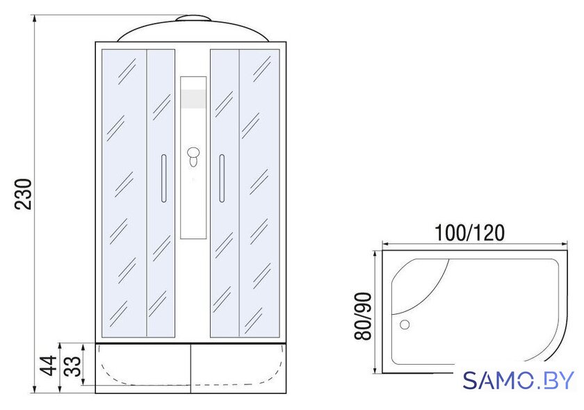 Душевая кабина River Desna XL 120/90/44 MT R - Изображение №13 — Интернет-магазин samo.by
