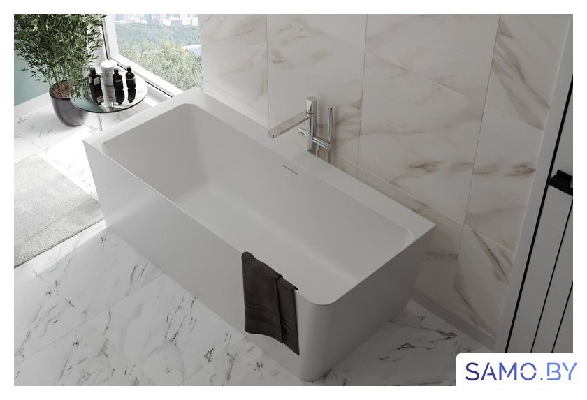 Ванна Belux Турин ТУ-1600 L (18, белый матовый/Solid Surface) - Изображение №3 — Интернет-магазин samo.by