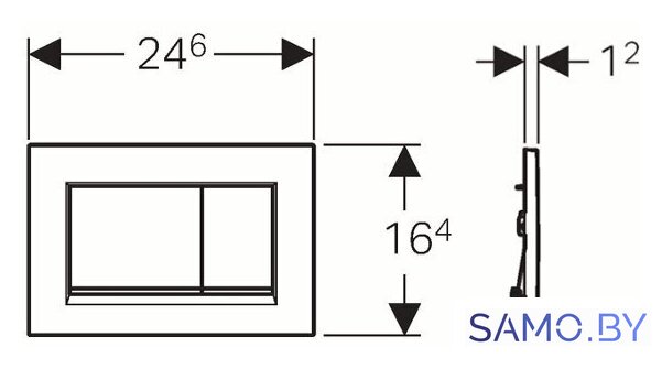 Панель смыва Geberit Sigma 30 115.883.KH.1 (хром глянцевый/матовый) - Изображение №2 — Интернет-магазин samo.by