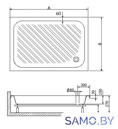 Душевой поддон RGW B/CL-S 70x90 - Изображение №2 — Интернет-магазин samo.by