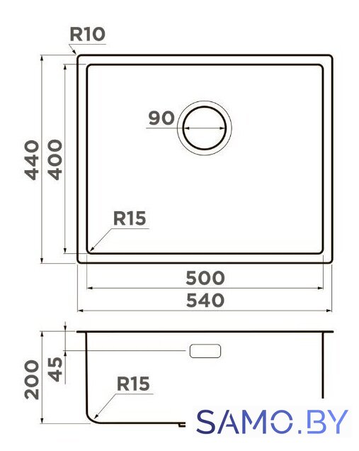 Кухонная мойка Omoikiri Tadzava 54-U/I Ultra 15 IN (нержавеющая сталь) - Изображение №2 — Интернет-магазин samo.by