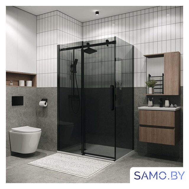 Душевой уголок Grossman Classic 120x80x195 120.K33.04.1280.21.10 (черный матовый/тонированное стекло) - Изображение №2 — Интернет-магазин samo.by
