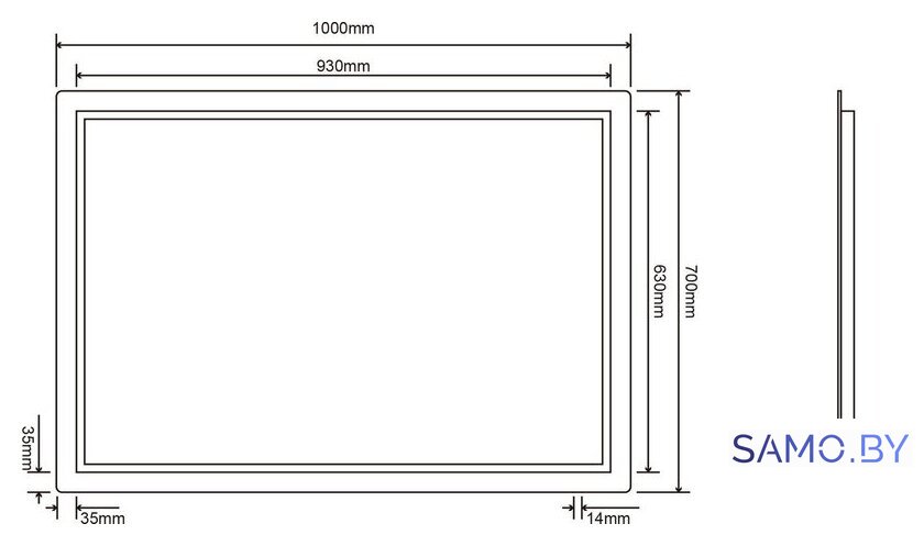  Roxen Зеркало Gotem Long 510165-100AF 100x70 - Изображение №10 — Интернет-магазин samo.by