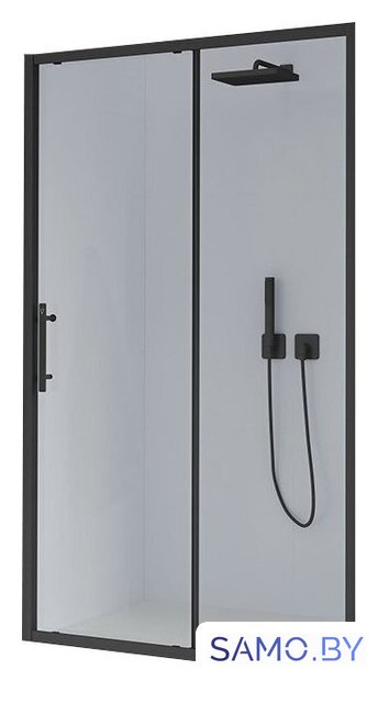Душевая дверь Veconi E1 140x195 E1-B-140-01-C9 (стекло прозрачное/черный матовый) - Изображение №1 — Интернет-магазин samo.by