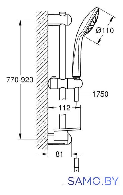 Душевой гарнитур  Grohe Euphoria 110 Mono [27267001] - Изображение №2 — Интернет-магазин samo.by