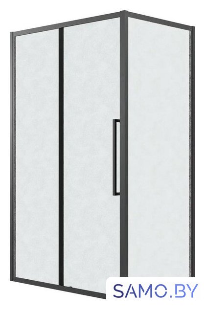 Душевой уголок Grossman Cosmo 100x100x195 120.K33.02.1010.21.02 (черный матовый/стекло шиншилла) - Изображение №1 — Интернет-магазин samo.by