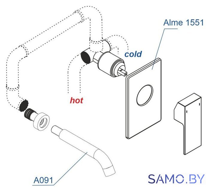 Комплект смесителей Wasserkraft A15513 - Изображение №2 — Интернет-магазин samo.by