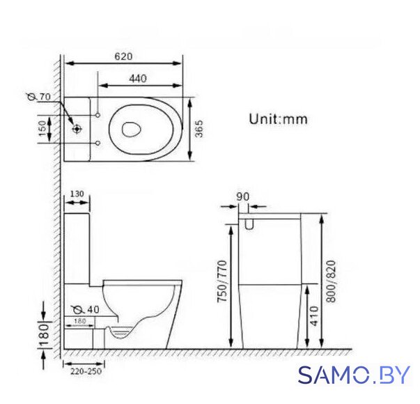 Унитаз напольный SantiLine SL-5014SM-BD - Изображение №2 — Интернет-магазин samo.by