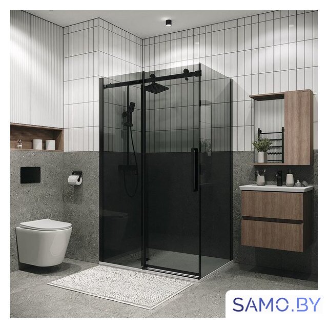 Душевой уголок Grossman Classic 120x90x195 120.K33.04.1290.21.10 (черный матовый/тонированное стекло) - Изображение №4 — Интернет-магазин samo.by