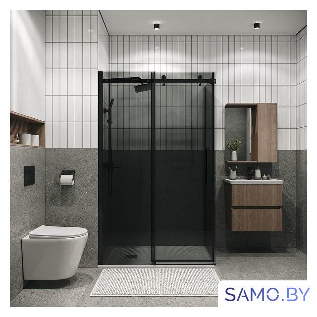 Душевой уголок Grossman Classic 120x90x195 120.K33.04.1290.21.10 (черный матовый/тонированное стекло) - Изображение №2 — Интернет-магазин samo.by