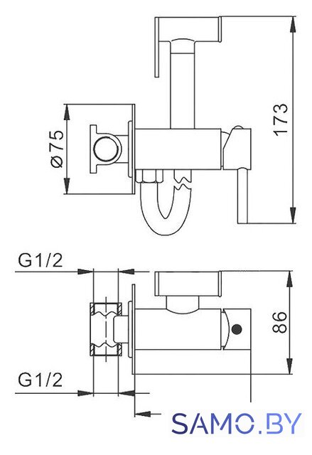 Гигиенический душ FRAP F7505-2 - Изображение №2 — Интернет-магазин samo.by