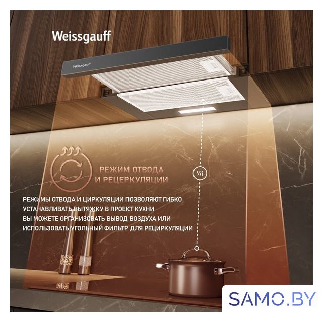Кухонная вытяжка Weissgauff TEL 600 2M Black Glass - Изображение №10 — Интернет-магазин samo.by