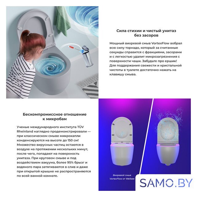 Унитаз подвесной Wellsee Croquis RimFree 182614001 (чаша, пневмокрышка, матовый серый) - Изображение №4 — Интернет-магазин samo.by