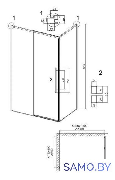 Душевой уголок Grossman Galaxy 140x80x195 120.K33.01.1480.21.02 (черный матовый/шиншилла стекло) - Изображение №19 — Интернет-магазин samo.by