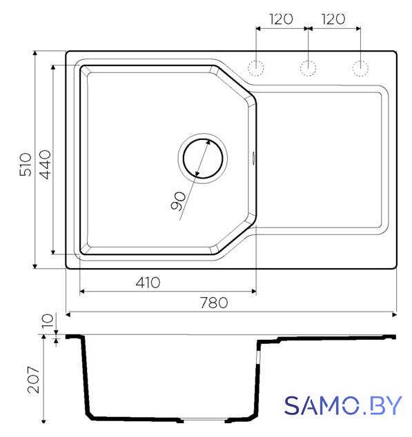 Кухонная мойка Omoikiri Yonaka 78 BE - Изображение №2 — Интернет-магазин samo.by
