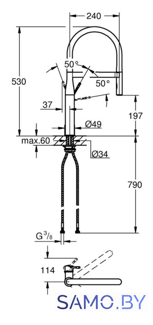 Смеситель Grohe Essence 30294000 (хром) - Изображение №3 — Интернет-магазин samo.by