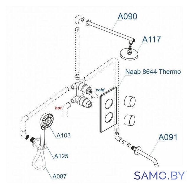 Душевая система  Wasserkraft A178644 - Изображение №3 — Интернет-магазин samo.by